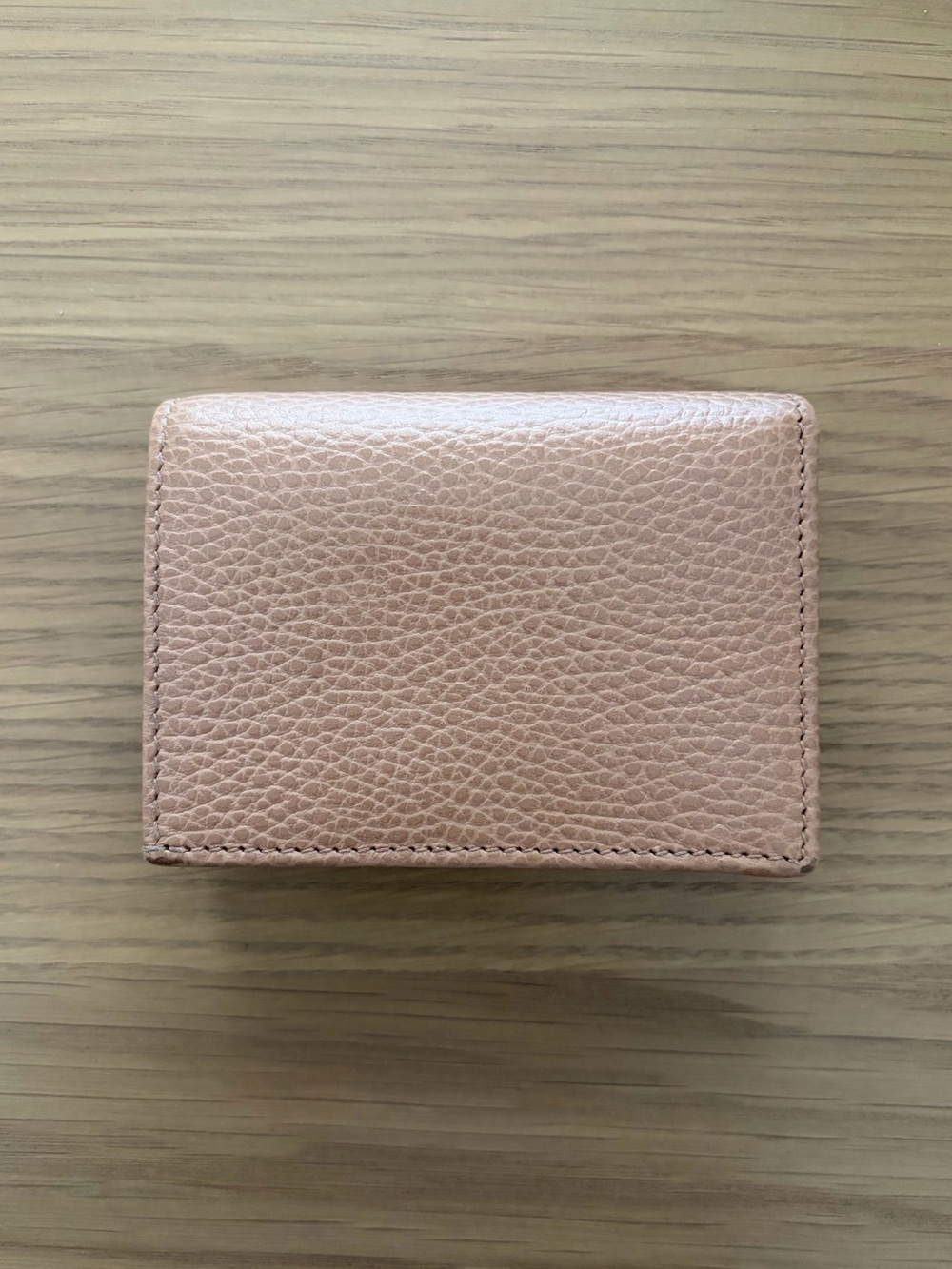 Gucci GG Marmont Card Case Wallet in Pebbled Rose Beige Leather - Picture 3 of 8